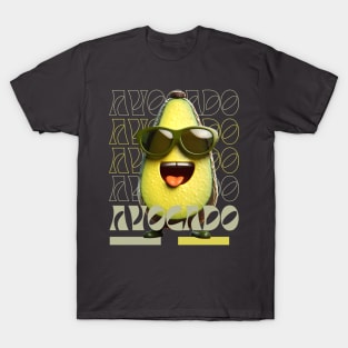 Avocado Bliss: The Cool and Cheery Cartoon Design T-Shirt